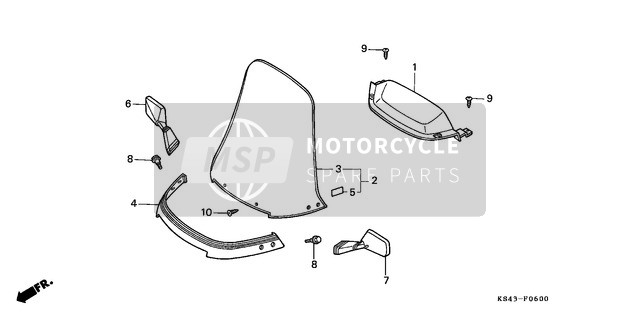 Honda CN250 1990 Meter Visiera/Schermo del vento per un 1990 Honda CN250